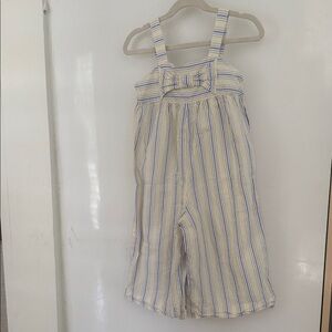 Janie and Jack Yellow & Blue Striped Girls' Romper